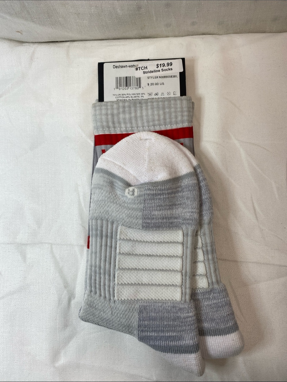 Deshaun Watson #4 Gray Crew Socks - NFLPA Strideline Size M/L - Picture 3 of 5